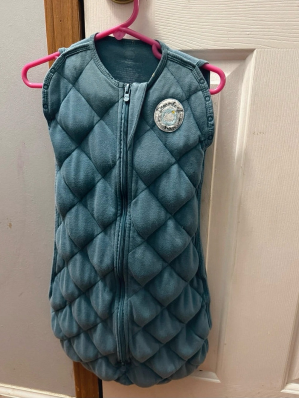 Quilted Teal Baby Sleep Sack - Lightweight Zippered Wearable Blanket